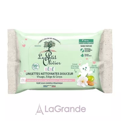 Le Petit Olivier Gentle Cleansing Wipes Face, Seat & Body   , 56 