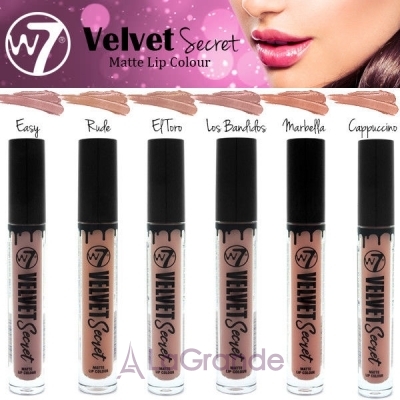 w7 velvet secret matte lip colour