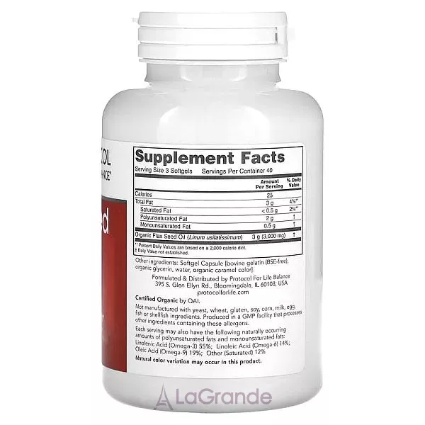 Protocol for Life Balance Flax Seed Oil 1,000 mg ĳ������ ������� ��� ������ ����� � ��������