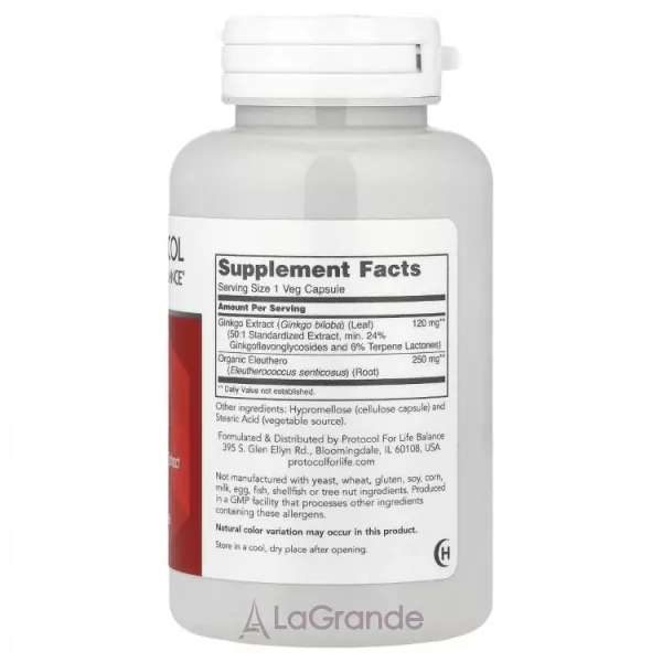 Protocol for Life Balance Ginkgo Biloba 120 mg ������� �������  �������� �������� ��������������,������ � ������������ �������� 