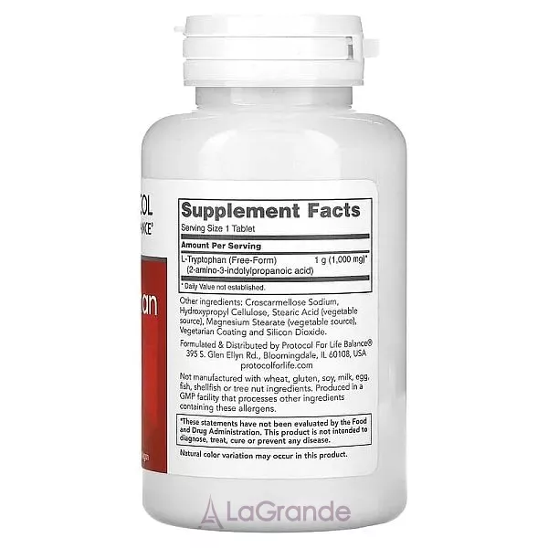 Protocol for Life Balance L-Tryptophan 1000 mg ������� ������� ��� ����������� ���  � ������������  