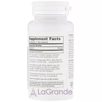 Protocol for Life Balance Melatonin 10 mg ����������� ������� ��� ��������� ��� ��������� 10 �� � ��������