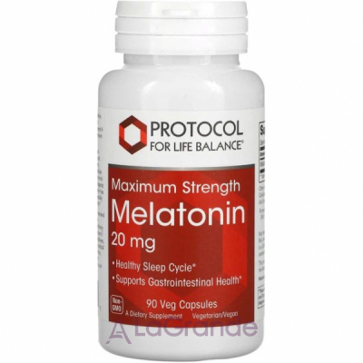 Protocol for Life Balance Melatonin Maximum Strength 20 mg ����������� ������� ��� ��������� ��� ��������� 20 �� � ��������