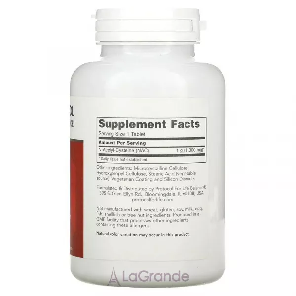 Protocol for Life Balance NAC N-Acetyl-Cysteine 1000 mg ������� ������� ��� ���������� ���������� ��� ������������� �������� ������� �N-������������� 1000 �� � ���������