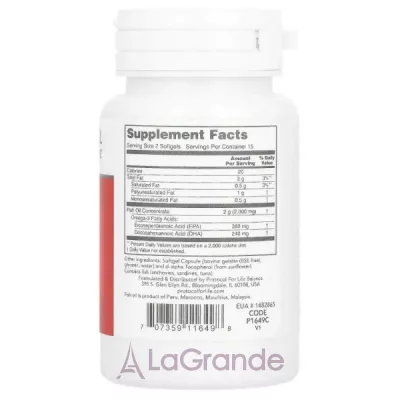 Protocol for Life Balance Omega-3 1000 mg ĳ������ ������� �����-3 � ��������