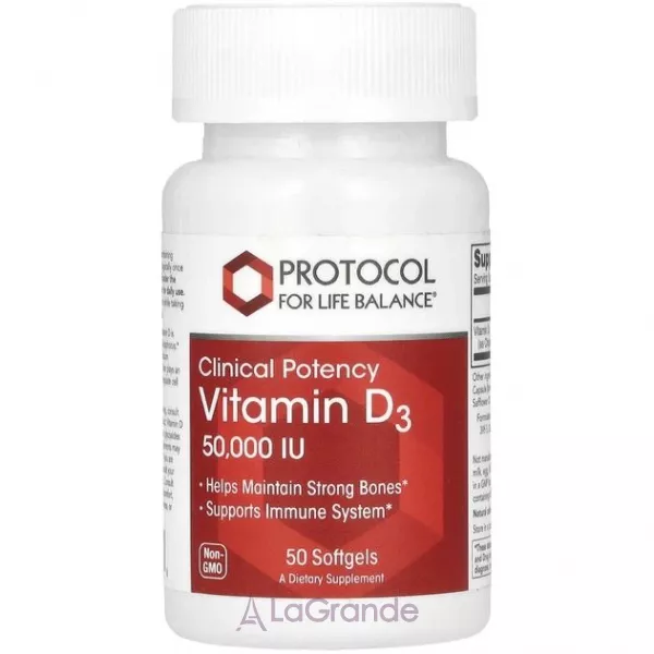 Protocol for Life Balance Vitamin D3 50,000 IU Clinical Potency 1,250 mcg ĳ������ ������� ³���� D3 ������� ���������� (50 000 ��) � ������� ��������