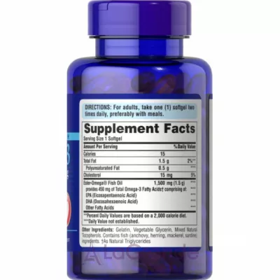 Puritan's Pride Extra Strength Omega-3 Fish Oil 1500 mg (450 mg Active Omega-3) ����������� ������� 