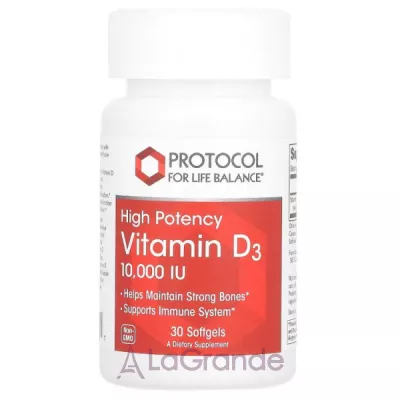 Protocol for Life Balance Vitamin D3 High Potency 10000 IU ������� ������� ³���� D3 ������ ����������� 10 000 �� � ����� ��������