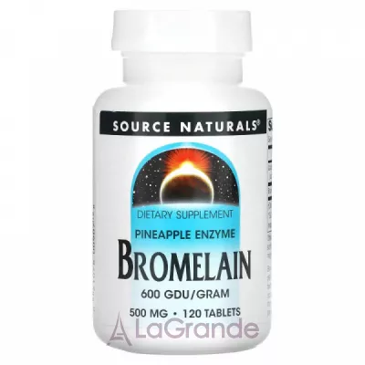 Source Naturals Bromelain 600 GDU/Gram 500 mg ĳ������ ������� ��������� 500 ��