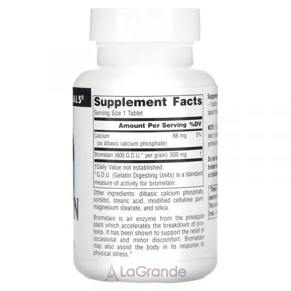 Source Naturals Bromelain 600 GDU/Gram 500 mg ĳ������ ������� ��������� 500 ��