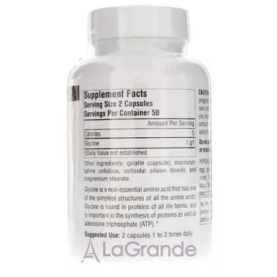 Source Naturals Glycine 500 mg ĳ������ ������� ����� 500 �� � ��������