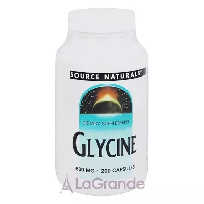 Source Naturals Glycine 500 mg ĳ������ ������� ����� 500 �� � ��������