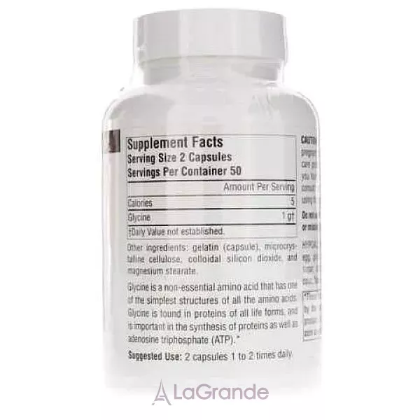 Source Naturals Glycine 500 mg ĳ������ ������� ����� 500 �� � ��������