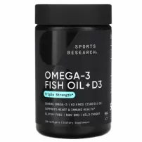 Sports Research Omega-3 Fish Oil Alask Omega 1250mg + D3 2500IU ����������� ������� "���������� ������� ���� 1250 �� ���� �-3 2500 ��"
