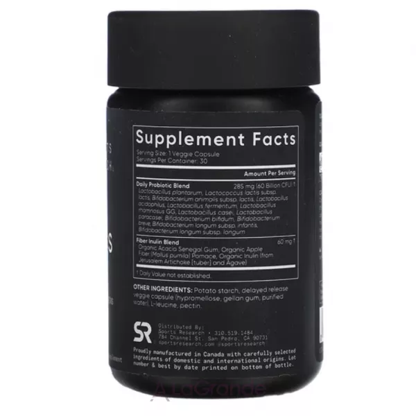 Sports Research Daily Probiotics with Prebiotics 60 Billion CFU ��������� 60 ���� ��� � � ����������� �����������