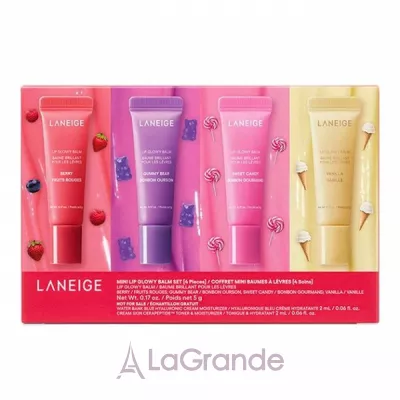 Laneige Mini Lip Glowy Balm Set ���� �������� ��� ���  (L/Balm/5g*4)