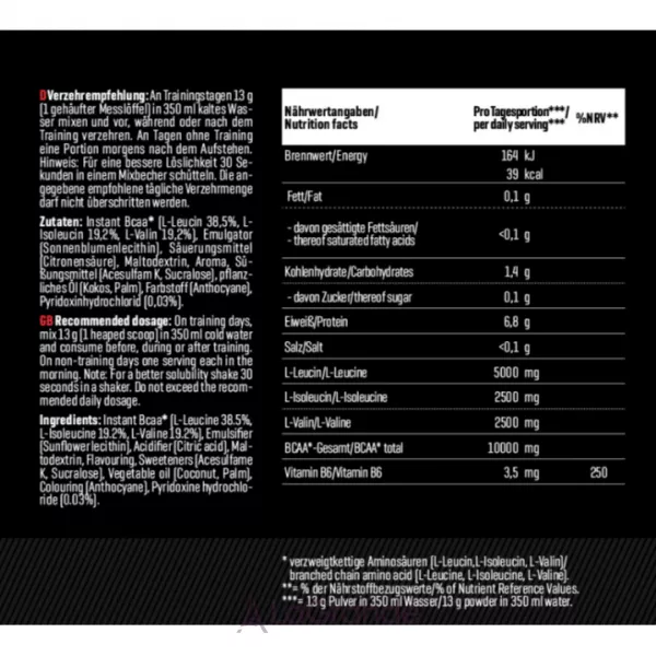 Body Attack Extreme Instant BCAA Blackberry Flavour ����������� BCAA 2-1-1 