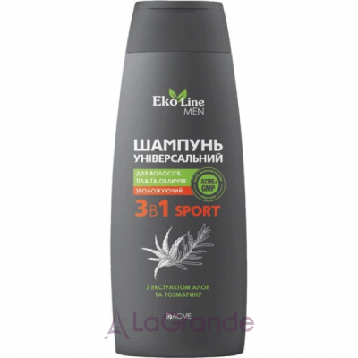 EkoLine Men Shampoo 3in1 Sport ������� ������������� 3�1 ��� �����, ���� � ���� c ���������� ���� � ���������