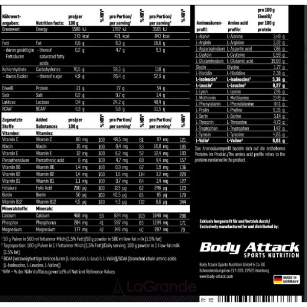 Body Attack Power Weight Gainer Strawberry ������ 