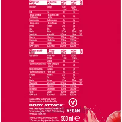 Body Attack BCAA KICK Red Berries ������������ BCAA KICK 