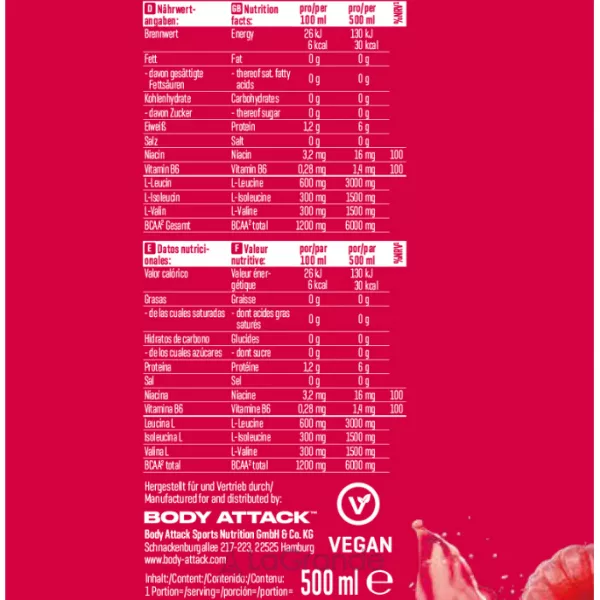 Body Attack BCAA KICK Red Berries ����������� BCAA KICK 