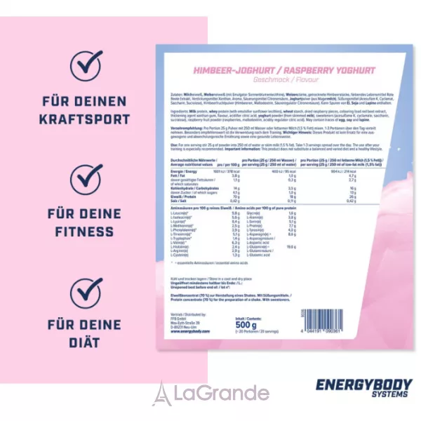 Energybody Systems Mega Protein Raspberry Yogurt ������������������ ������ 