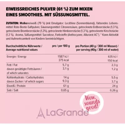 Energybody Systems Whey Smoothie Protein Red Fruits ������������ ������ 