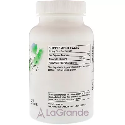 Thorne Research NAC N-AcetylCysteine 500 mg ĳ������ ������� ������������ � ��������