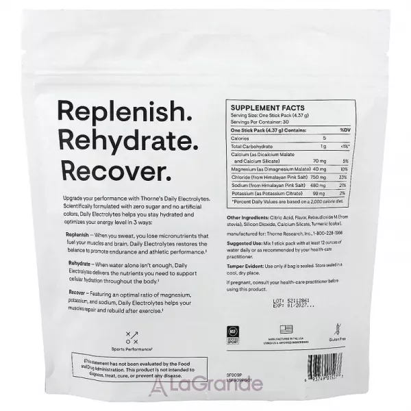 Thorne Research  Daily Electrolytes Blood Orange ĳ������ ������� ���������� ��������� ��������� � ���-�������