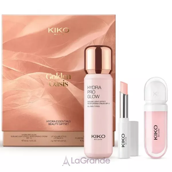 Kiko Milano Golden Oasis Hydra Essential Beauty Gift Set ���������� ����� (cream 50ml+lip balm 01+lip cream 01)