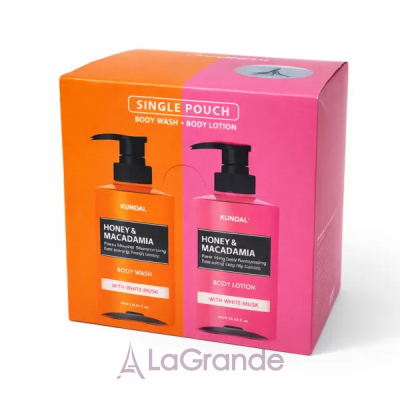 Kundal Honey & Macadamia Pure Natural Moisturizing Body Wash + Body Lotion White Musk ����� ��������� (���� ��� ���� + ������ ��� ����)
