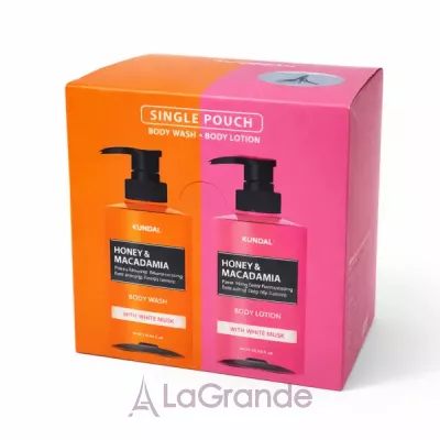 Kundal Honey & Macadamia Pure Natural Moisturizing Body Wash + Body Lotion White Musk ����� ��������� (���� ��� ���� + ������ ��� ����)