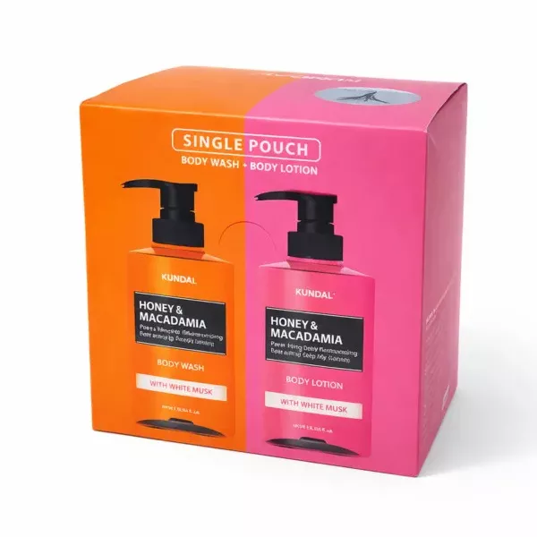 Kundal Honey & Macadamia Pure Natural Moisturizing Body Wash + Body Lotion White Musk ����� ��������� (���� ��� ���� + ������ ��� ����)