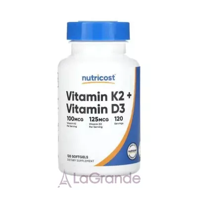 Nutricost Vitamin K2 + Vitamin D3 5000IU/100mcg ������� ������� ������� K2 � ��������