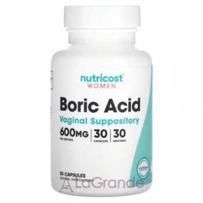 Nutricost Boric Acid Vaginal Suppository 600 mg ����������� ������� ������ ������� ��� ������ � ��������