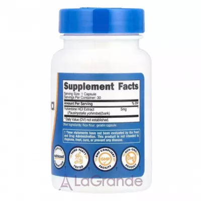 Nutricost Yohimbine HCL 5 mg �������� ����������� �������� ��� ������ � ��������