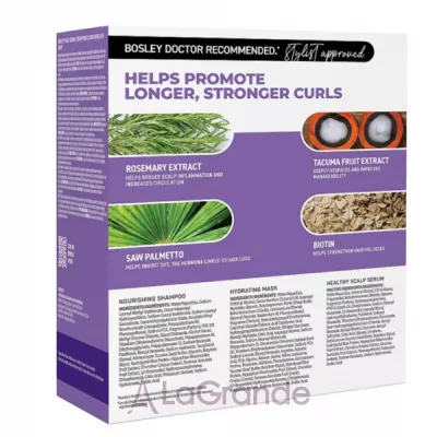 Bosley Curl Ultra Hydrating System ����� ������ ��������� � ��������� �������� ����� (shampoo/300 ml + h/mask/300 ml + h/ser/60 ml)