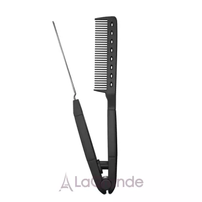 Deeply Hairbrush V Shaped Metal Comb Black �������-�����