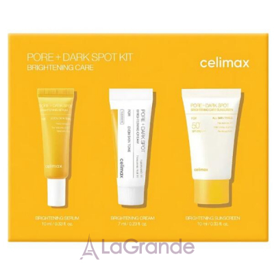 Celimax Pore+Dark Spot Brightening Kit ���� ��� ������� (f/serum/10ml + f/cr/7ml + sun/cr/10ml)