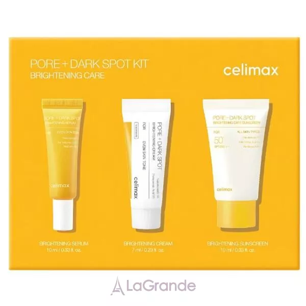 Celimax Pore+Dark Spot Brightening Kit ���� ��� ������� (f/serum/10ml + f/cr/7ml + sun/cr/10ml)