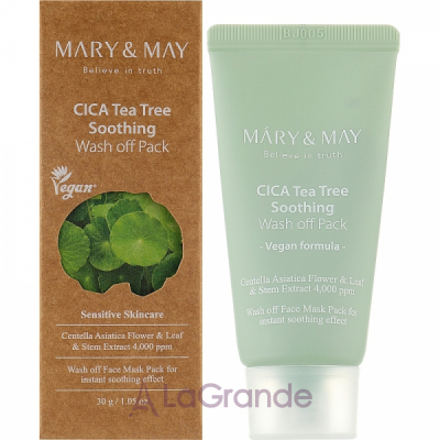 ������ Mary & May Cica Tea Tree Soothing Wash Off Pack ������������� ��������� ����� ��� ����
