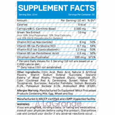 Everbuild Nutrition Liquid L-Carnitine 3000 mg + Green Tea Orange г���� L-������� 3000 ��+ ������� ��� 