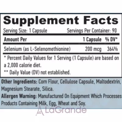 Haya Labs Chelated Selenium 200 mcg ������� ������� 