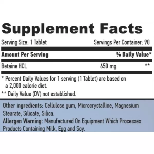 Haya Labs Betaine HCl 650 mg ����������� ������� 