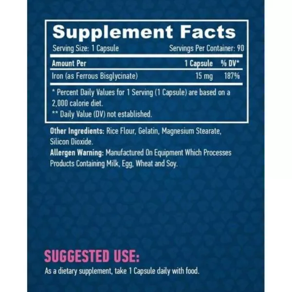 Haya Labs Chelated Iron 15 mg ������� ������� 