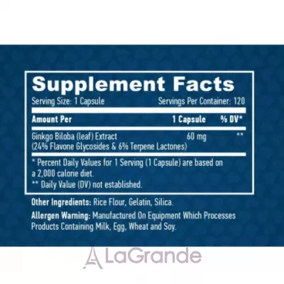 Haya Labs Ginkgo Biloba 60 mg ������� ������� 