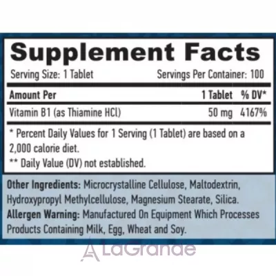 Haya Labs B-1 Thiamine 50 mg ������� ������� ³���� B1 (ҳ���) 50 ��