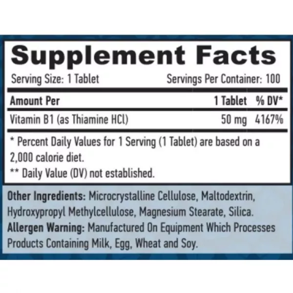 Haya Labs B-1 Thiamine 50 mg ������� ������� ³���� B1 (ҳ���) 50 ��