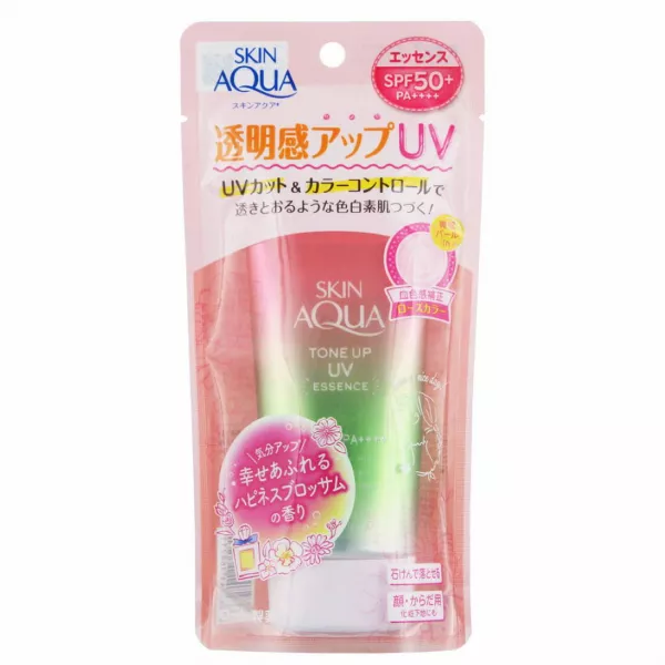 Rohto Skin Aqua Tone Up UV Essense Happiness Aura SPF 50+ PA++++ �������������� ���������� �������� � �������� ������� ���� SPF 50+ PA++++