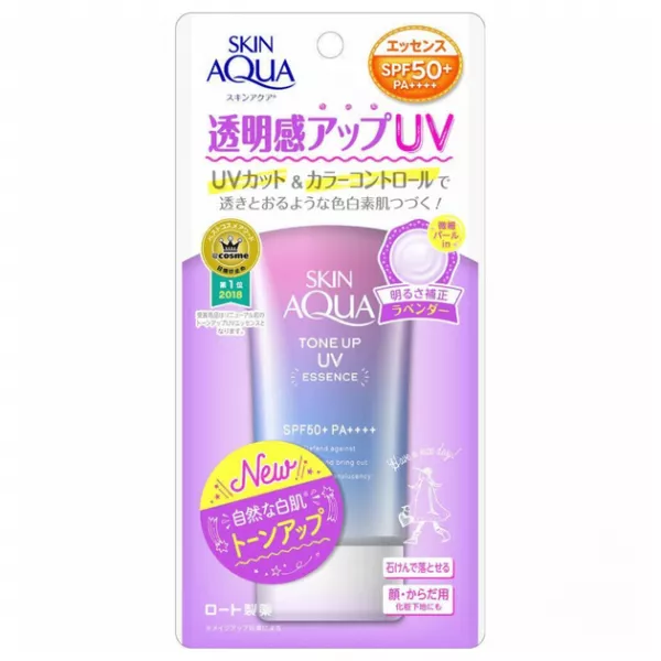 Rohto Skin Aqua Tone Up UV Essense Lavender SPF 50+ PA++++ �������������� ���������� �������� � ���������� �������� SPF 50+ PA++++